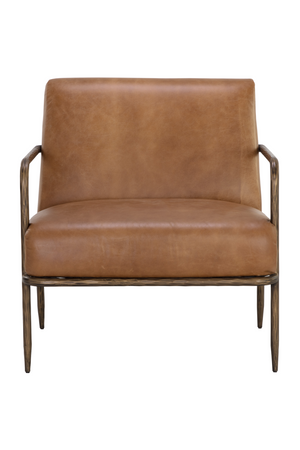 Modern European furniture - Hammered Brass Leather Lounge Chair - www.oroa.com