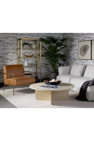 Modern European furniture - Hammered Brass Leather Lounge Chair - www.oroa.com
