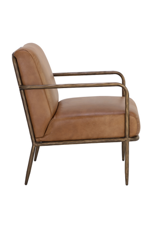 Modern European furniture - Hammered Brass Leather Lounge Chair - www.oroa.com