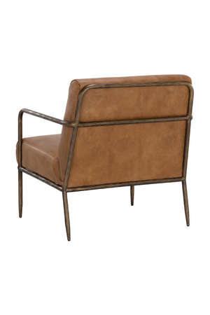 Modern European furniture - Hammered Brass Leather Lounge Chair - www.oroa.com