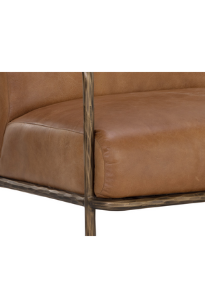 Modern European furniture - Hammered Brass Leather Lounge Chair - www.oroa.com