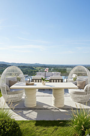   Modern European furniture - Cream Rectangular Indoor/Outdoor Dining Table - www.oroa.com | Oroa.com