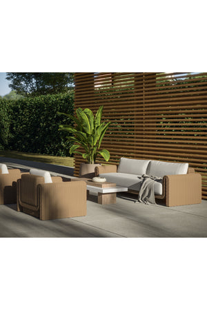 Modern European furniture - Rectangular Timber-Effect Indoor/Outdoor Coffee Table - www.oroa.com