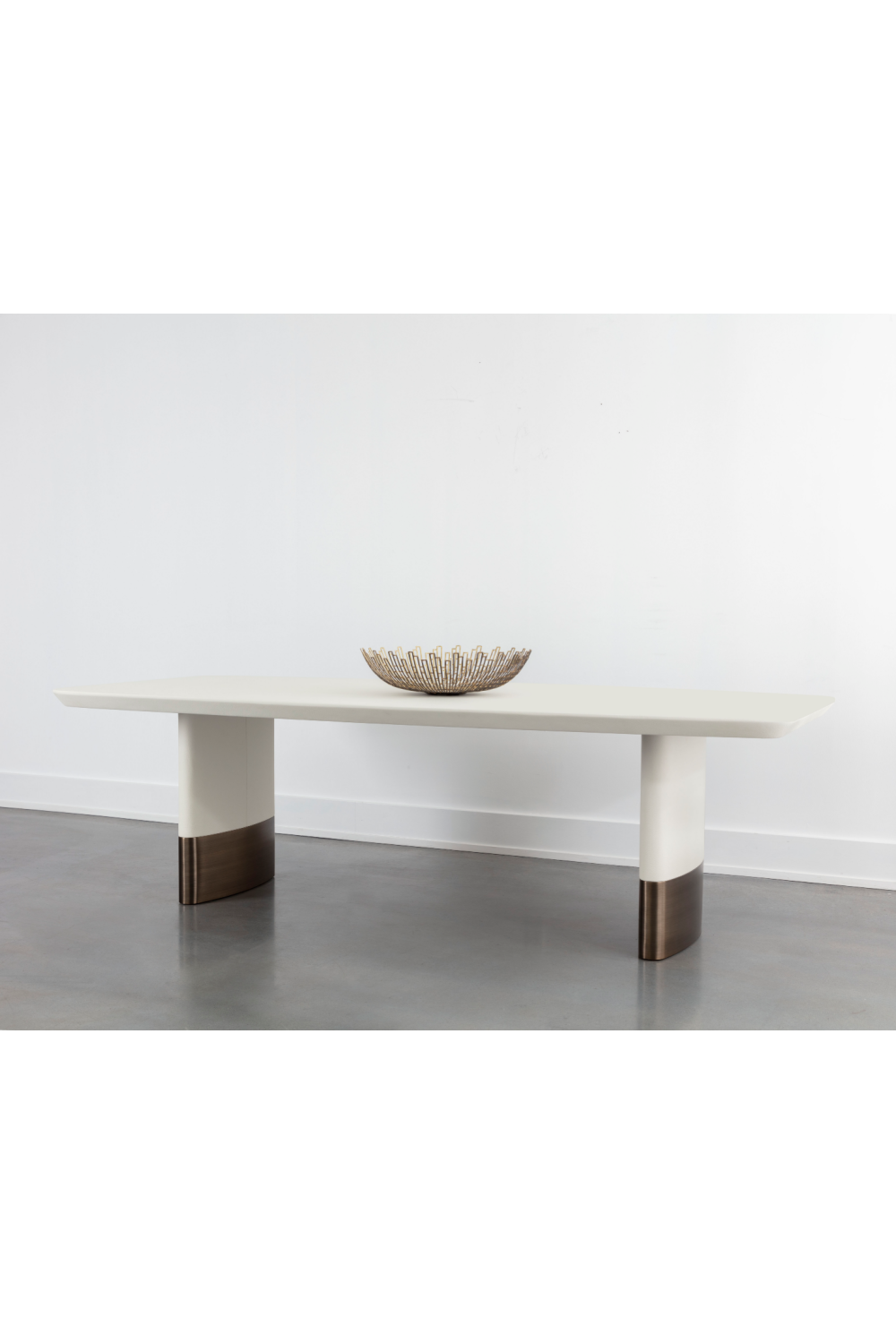   Cream Leather Look Dining Table | Oroa.com