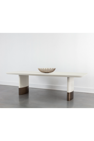   Cream Leather Look Dining Table | Oroa.com