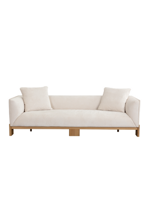 Modern European furniture - Oak Base White Upholstered Sofa - www.oroa.com