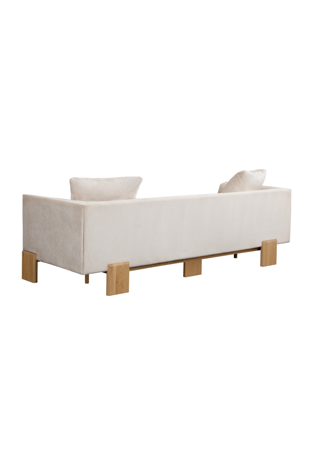 Modern European furniture - Oak Base White Upholstered Sofa - www.oroa.com