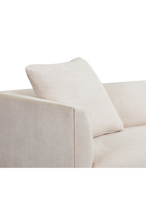 Modern European furniture - Oak Base White Upholstered Sofa - www.oroa.com