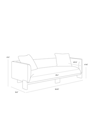 Modern European furniture - Oak Base White Upholstered Sofa - www.oroa.com