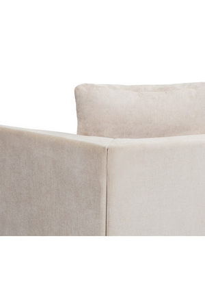 Modern European furniture - Oak Base White Upholstered Sofa - www.oroa.com