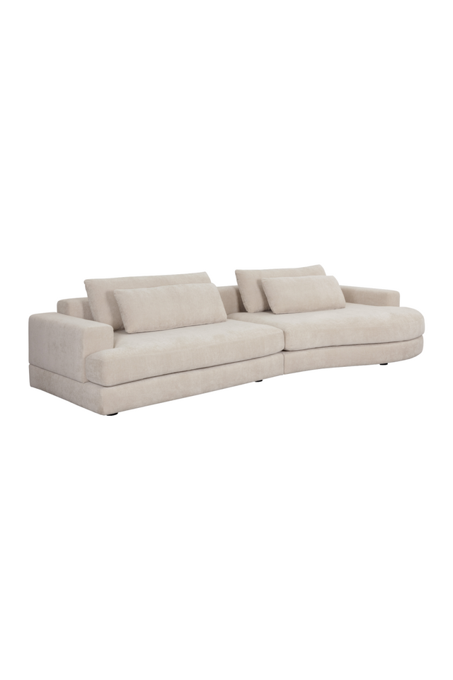 Modern European furniture - Cream Curved Seat Sofa - www.oroa.com
