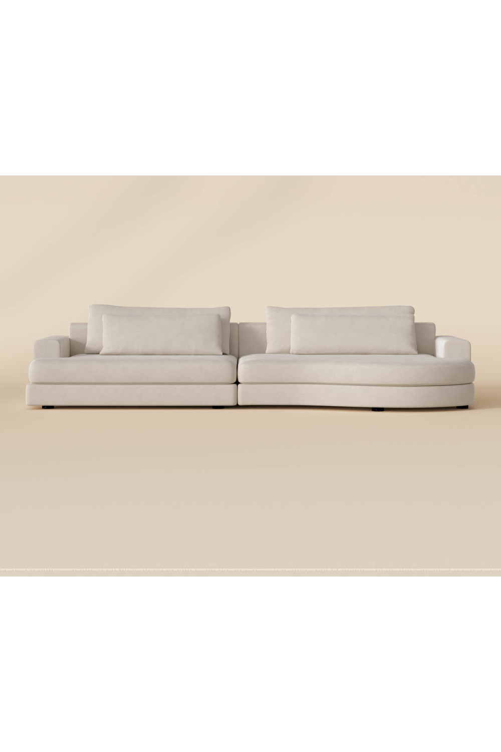 Modern European furniture - Cream Curved Seat Sofa - www.oroa.com