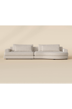 Modern European furniture - Cream Curved Seat Sofa - www.oroa.com