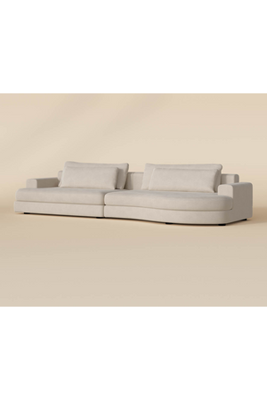 Modern European furniture - Cream Curved Seat Sofa - www.oroa.com