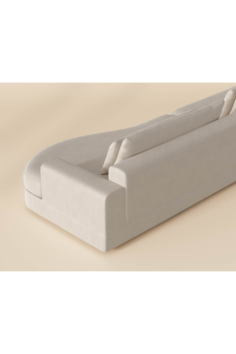 Modern European furniture - Cream Curved Seat Sofa - www.oroa.com