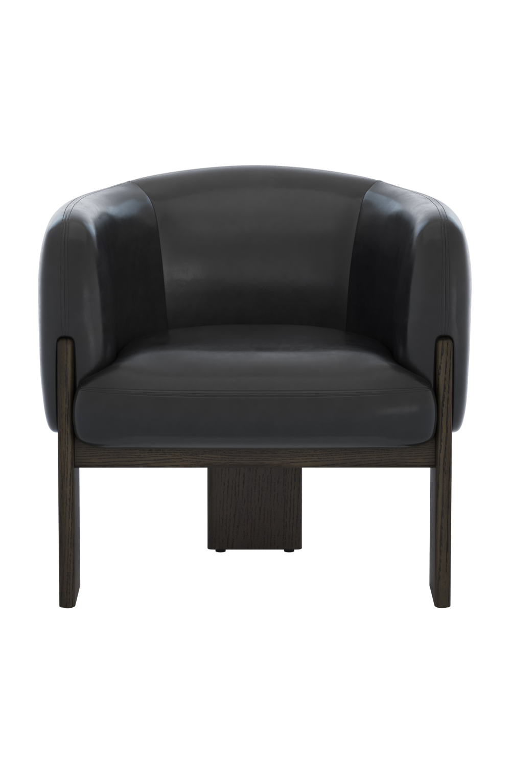Modern European furniture - Black Leather Curved Lounge Chair - www.oroa.com