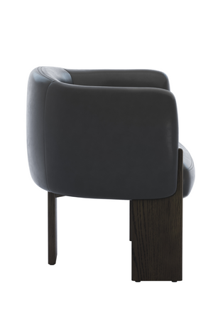 Modern European furniture - Black Leather Curved Lounge Chair - www.oroa.com