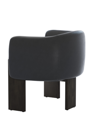 Modern European furniture - Black Leather Curved Lounge Chair - www.oroa.com