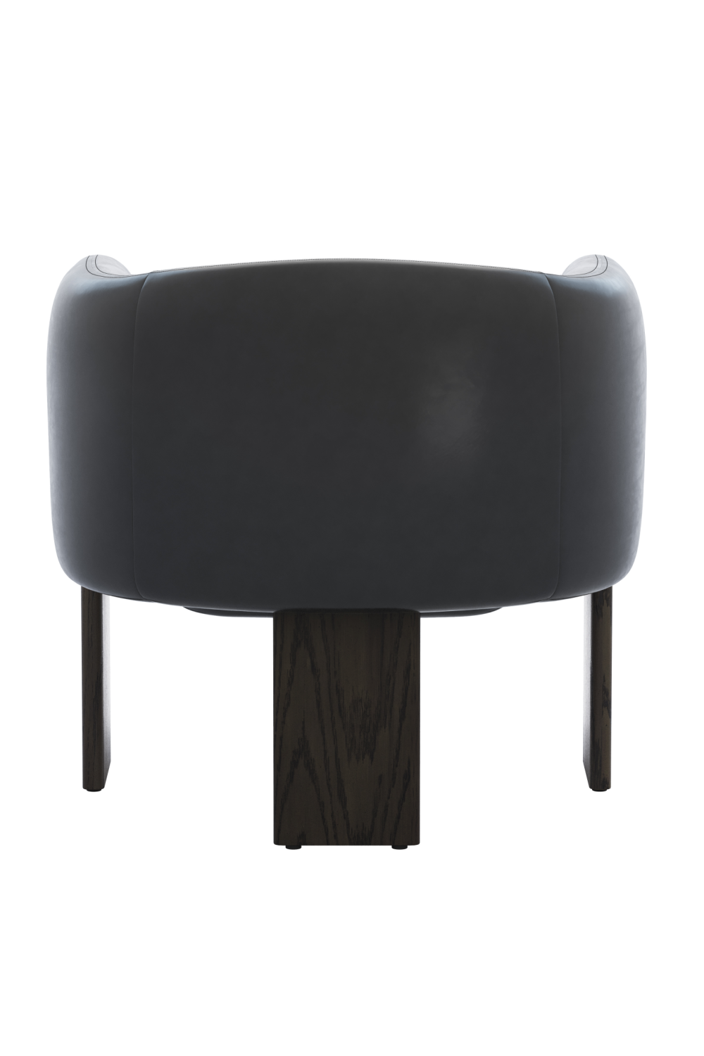 Modern European furniture - Black Leather Curved Lounge Chair - www.oroa.com