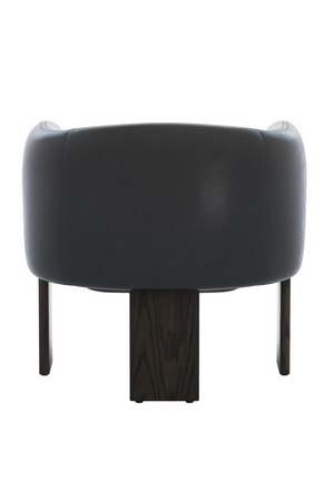 Modern European furniture - Black Leather Curved Lounge Chair - www.oroa.com