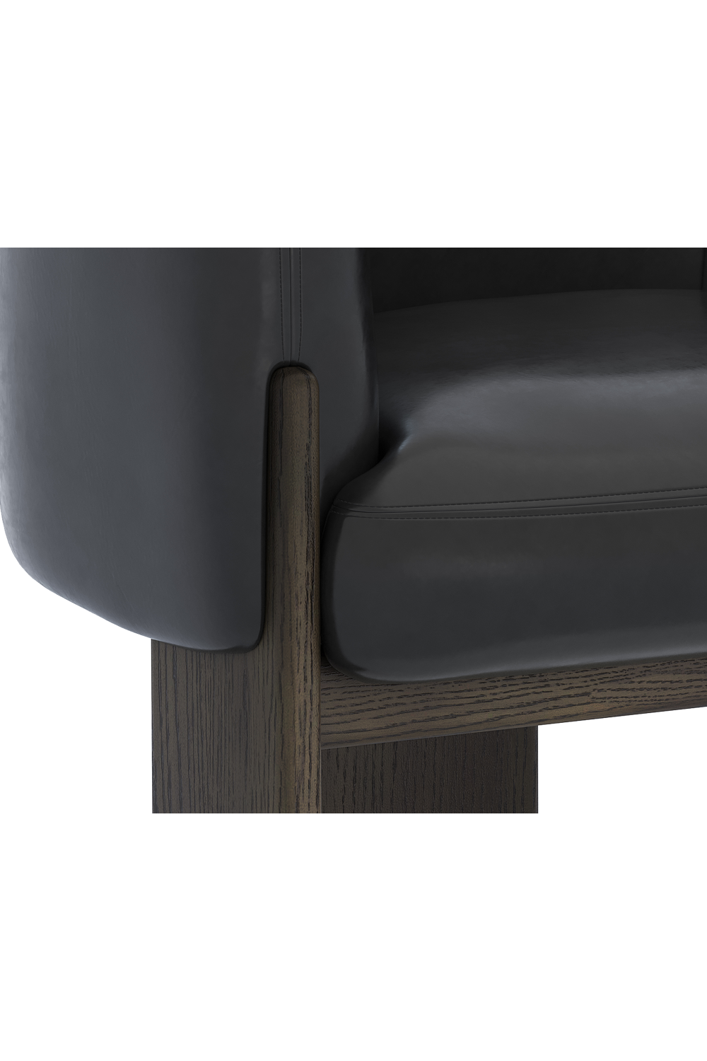 Modern European furniture - Black Leather Curved Lounge Chair - www.oroa.com