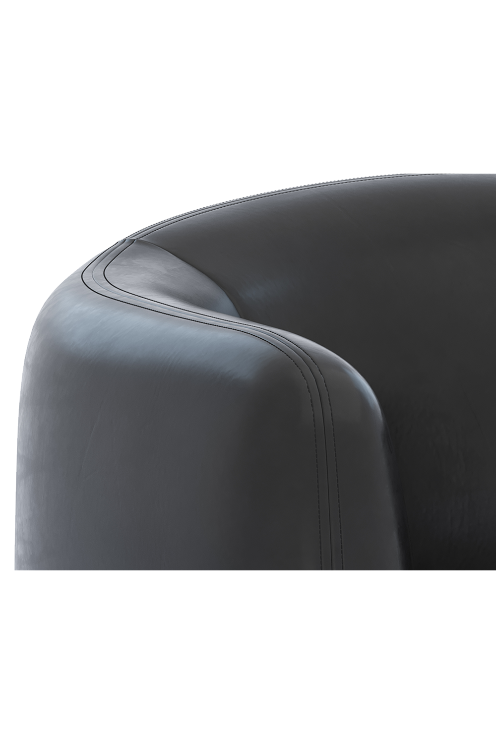 Modern European furniture - Black Leather Curved Lounge Chair - www.oroa.com