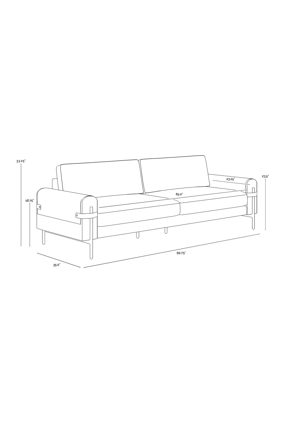 Modern European furniture - Brown Leather Strapped Sofa - www.oroa.com