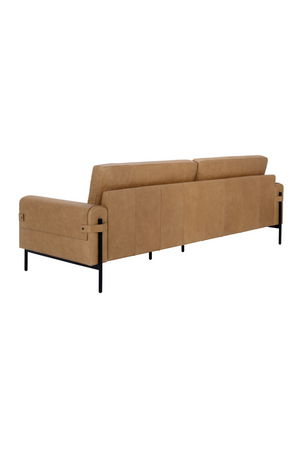 Modern European furniture - Brown Leather Strapped Sofa - www.oroa.com