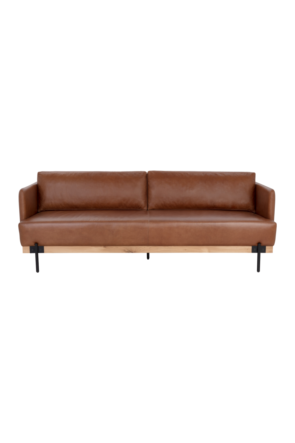 Modern European furniture - Oak Wood Frame Leather Sofa - www.oroa.com