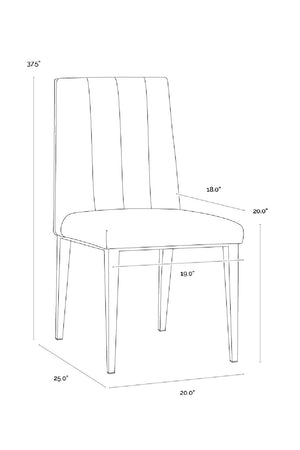   Modern European furniture - Vertical Channeled Dining Chairs (2) - www.oroa.com | Oroa.com