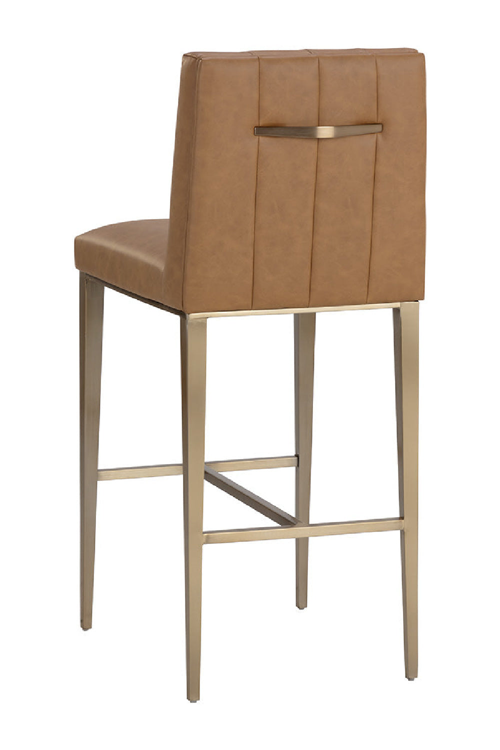 Modern European furniture - Vertical-Channeled Leather-Look Bar Stool - www.oroa.com