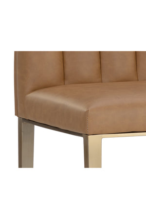 Modern European furniture - Vertical-Channeled Leather-Look Bar Stool - www.oroa.com