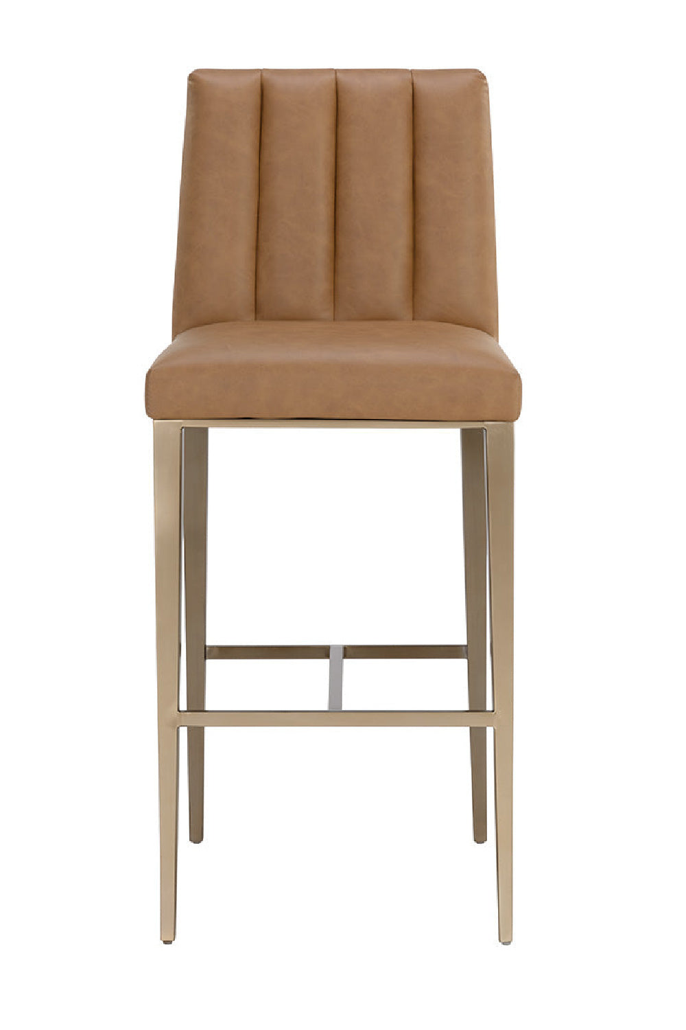 Modern European furniture - Vertical-Channeled Leather-Look Bar Stool - www.oroa.com