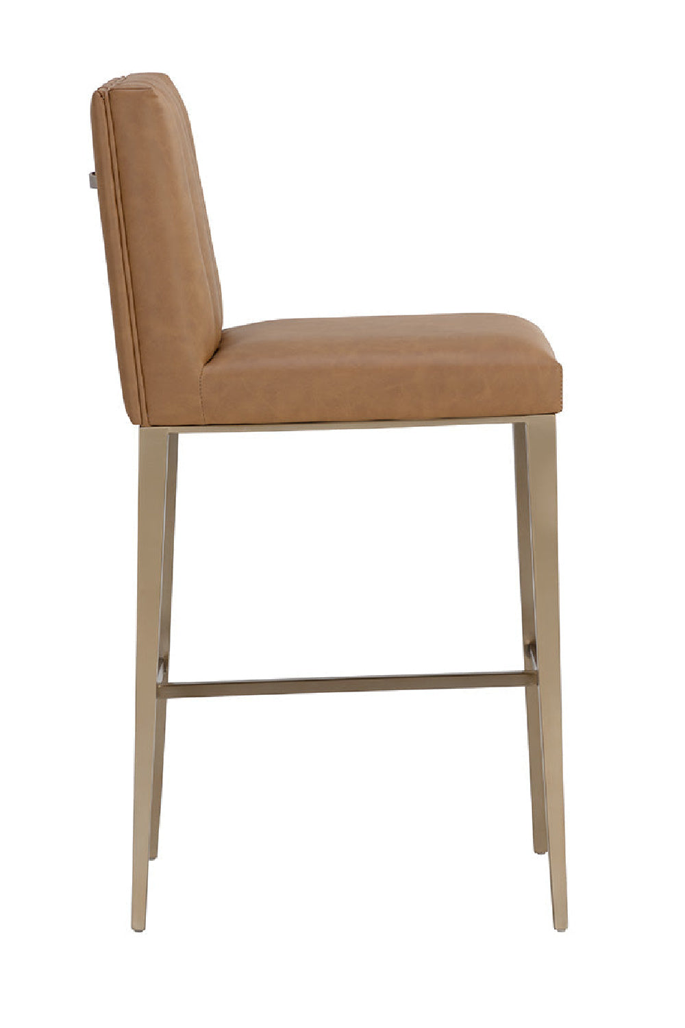 Modern European furniture - Vertical-Channeled Leather-Look Bar Stool - www.oroa.com