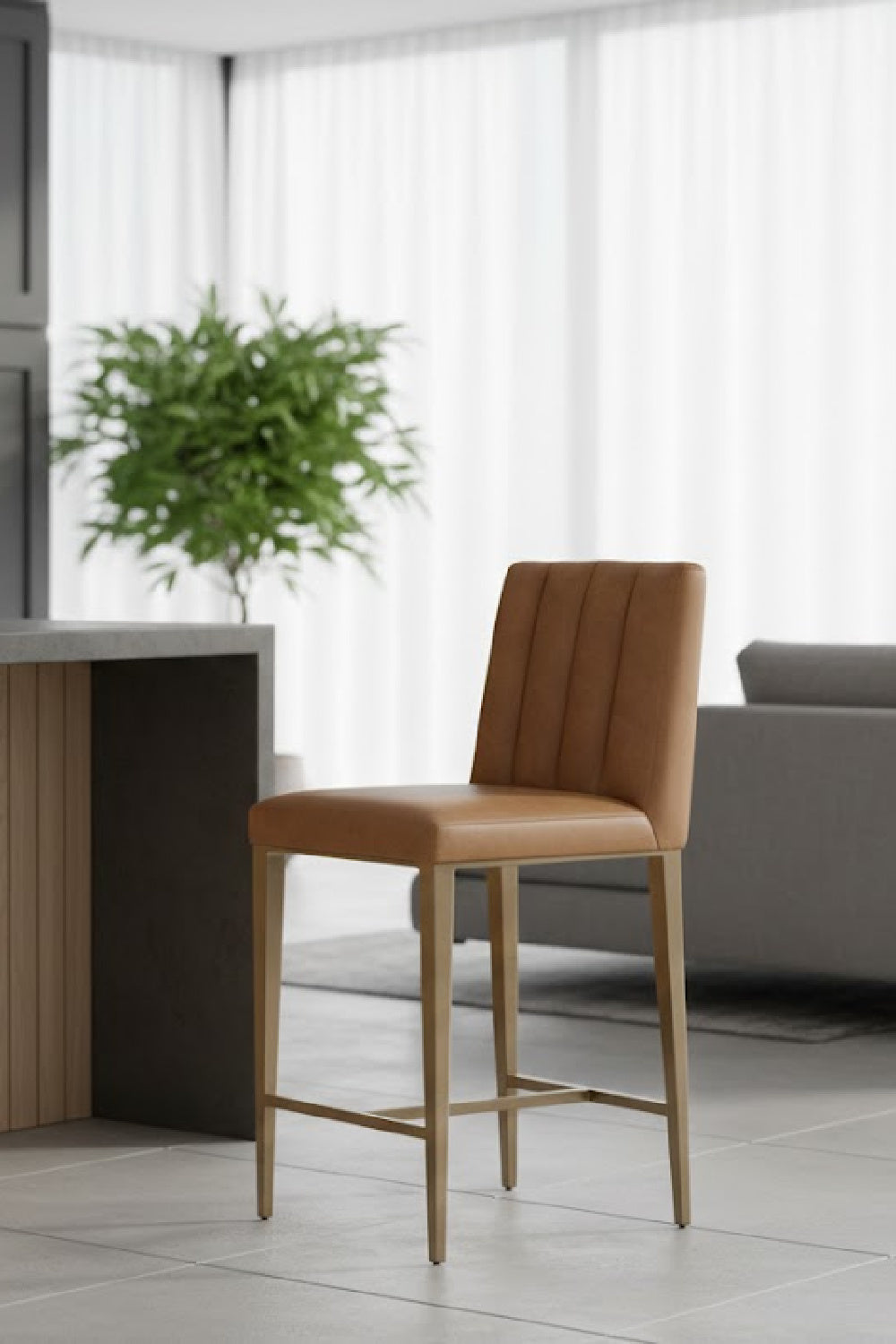 Modern European furniture - Contemporary Metal Frame Counter Stool - www.oroa.com