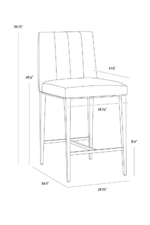 Modern European furniture - Contemporary Metal Frame Counter Stool - www.oroa.com