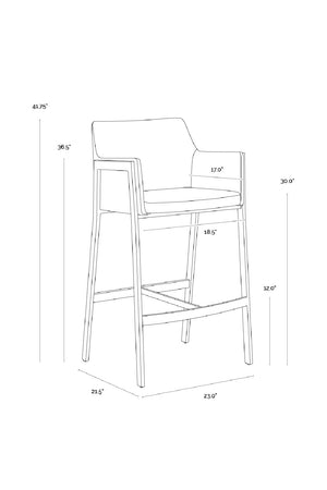 Modern European furniture - Leather-Look Bar Stool - www.oroa.com