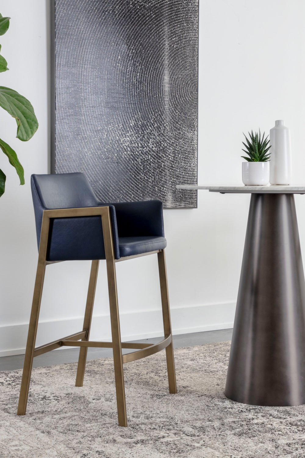 Modern European furniture - Leather-Look Bar Stool - www.oroa.com