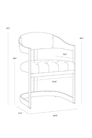   Modern European furniture - Antique Brass Framed Dining Chair - www.oroa.com | Oroa.com