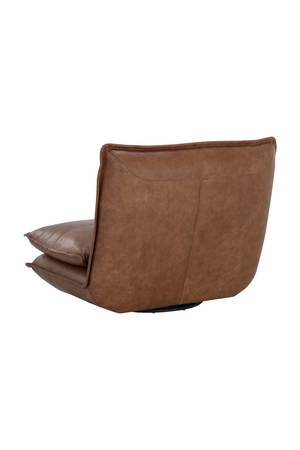 Modern European furniture - Brown Leather Swivel Armless Chair - www.oroa.com