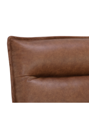 Modern European furniture - Brown Leather Swivel Armless Chair - www.oroa.com