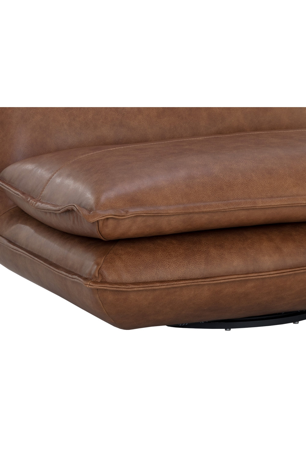 Modern European furniture - Brown Leather Swivel Armless Chair - www.oroa.com