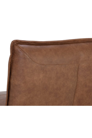 Modern European furniture - Brown Leather Swivel Armless Chair - www.oroa.com