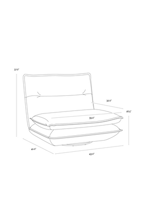 Modern European furniture - Brown Leather Swivel Armless Chair - www.oroa.com