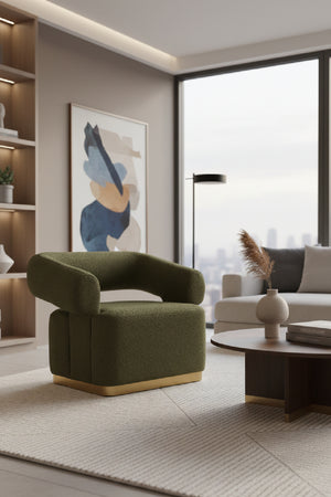 Modern European furniture - Green Swivel Lounge Chair - www.oroa.com