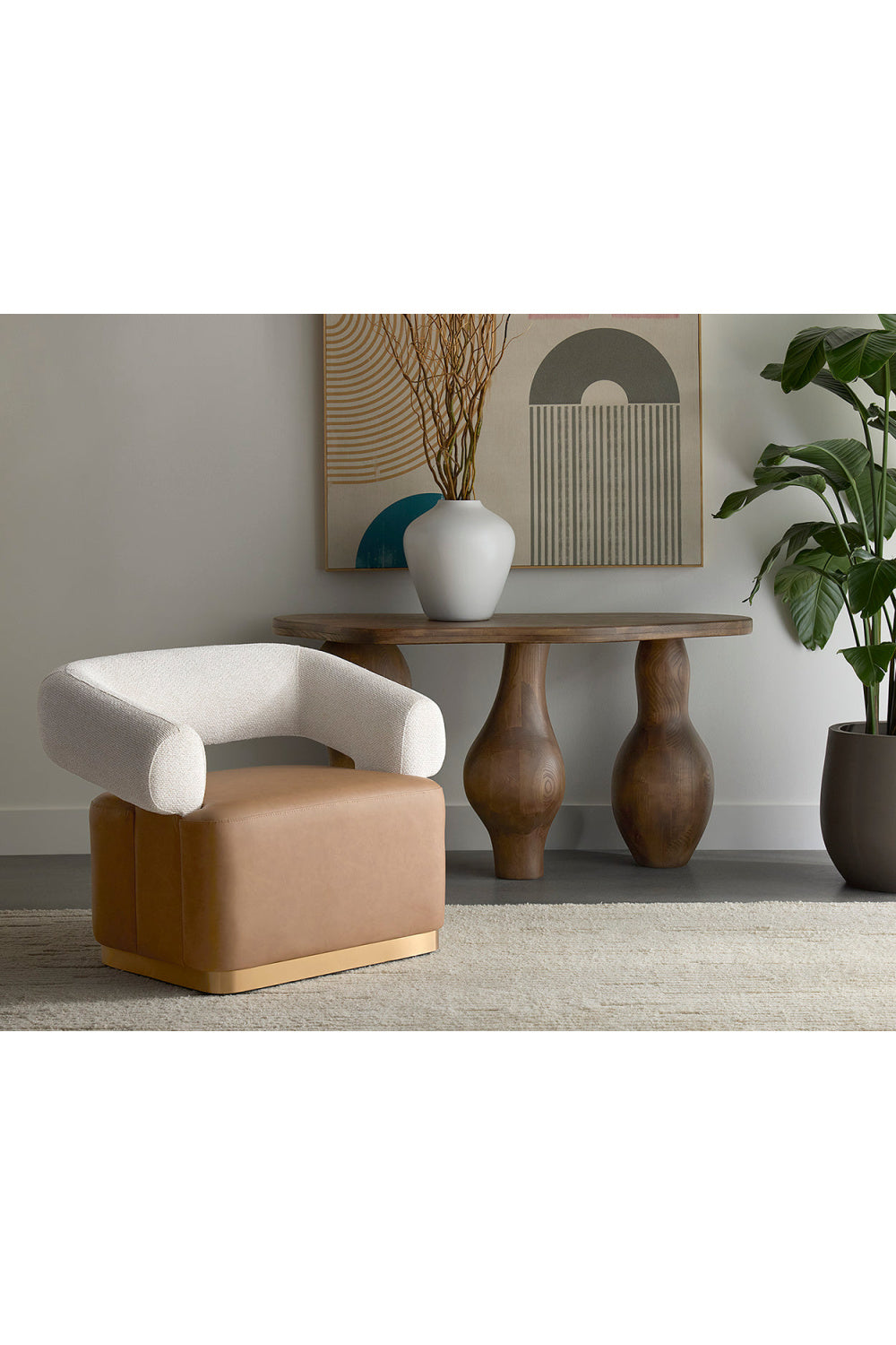 Modern European furniture - Two-Toned Swivel Lounge Chair - www.oroa.com