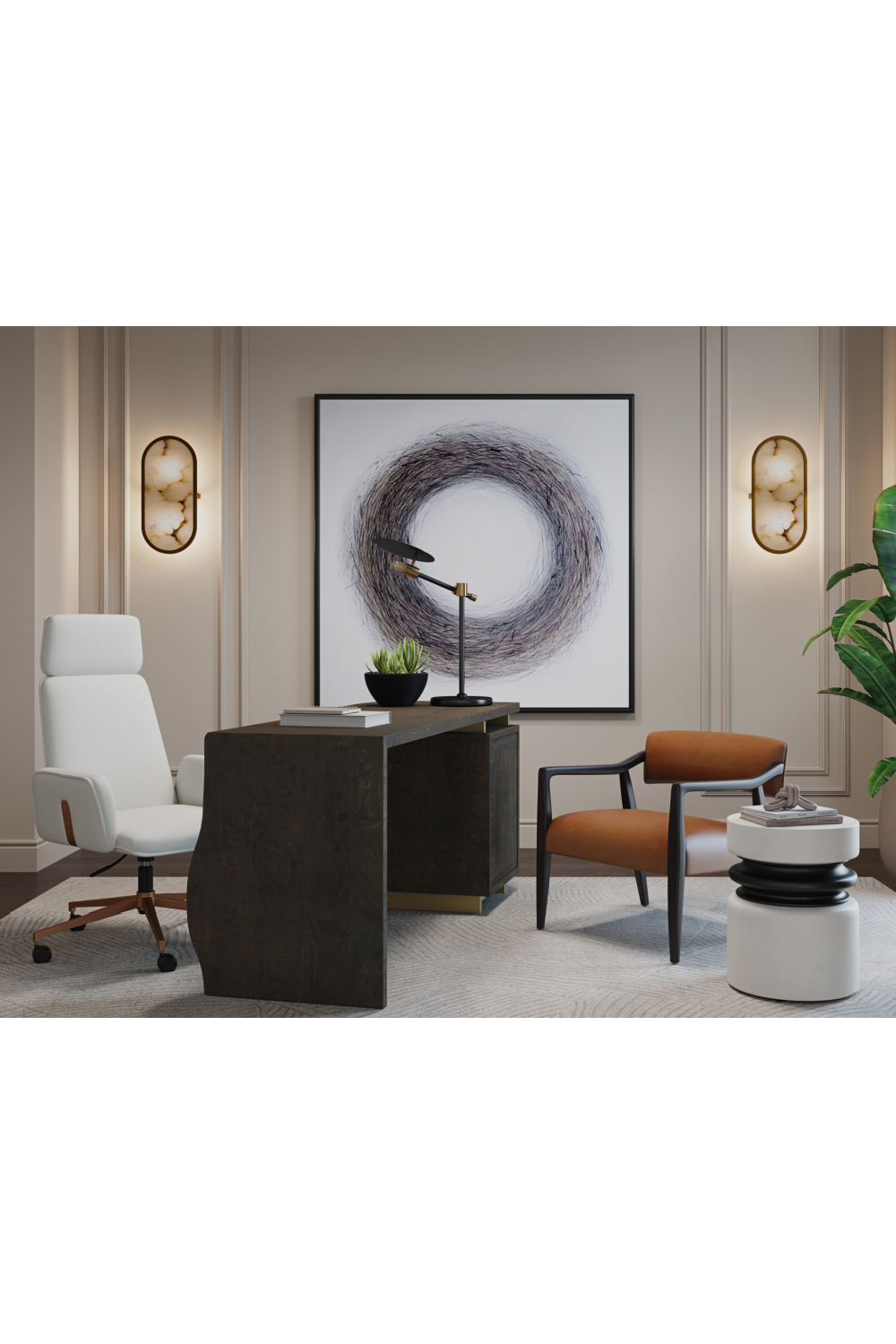   Modern European furniture - Oval Alabaster Wall Lamp - www.oroa.com | Oroa.com