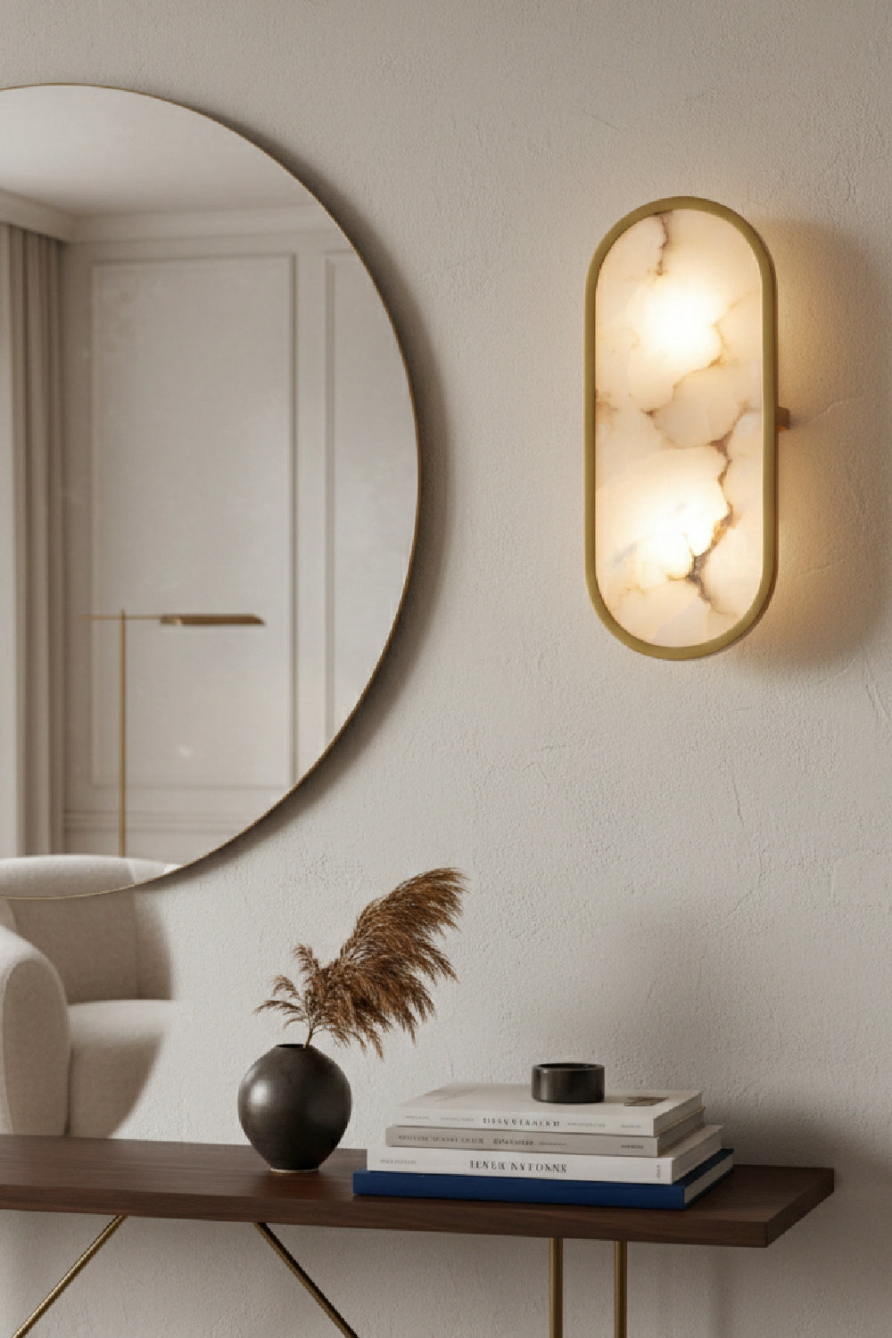   Modern European furniture - Oval Alabaster Wall Lamp - www.oroa.com | Oroa.com