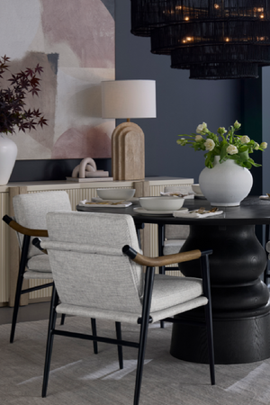   Modern European furniture - Arched Beige Travertine Table Lamp - www.oroa.com | Oroa.com