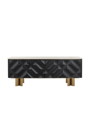   Modern European furniture - Faceted Black 4-Door Sideboard - www.oroa.com | Oroa.com